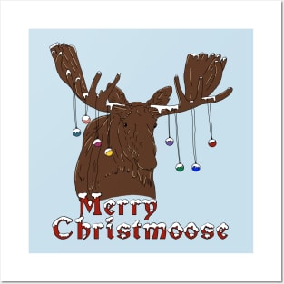 Merry Christmas Moose Posters and Art